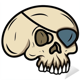 Cartoon Eye Patched Skull - Illustration (400x400), Png Download