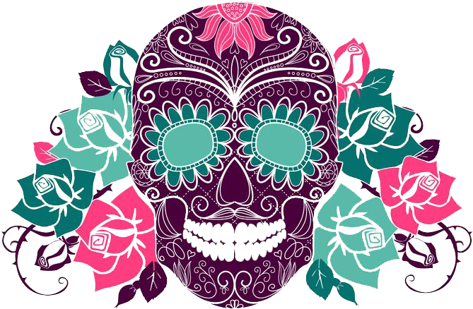 Del Fuego Graphic Black And White Stock - Dia De Muertos Vector Png (692x692), Png Download