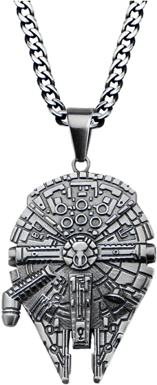 Millennium Falcon Stainless Steel Necklace - Star Wars Pendant (600x600), Png Download