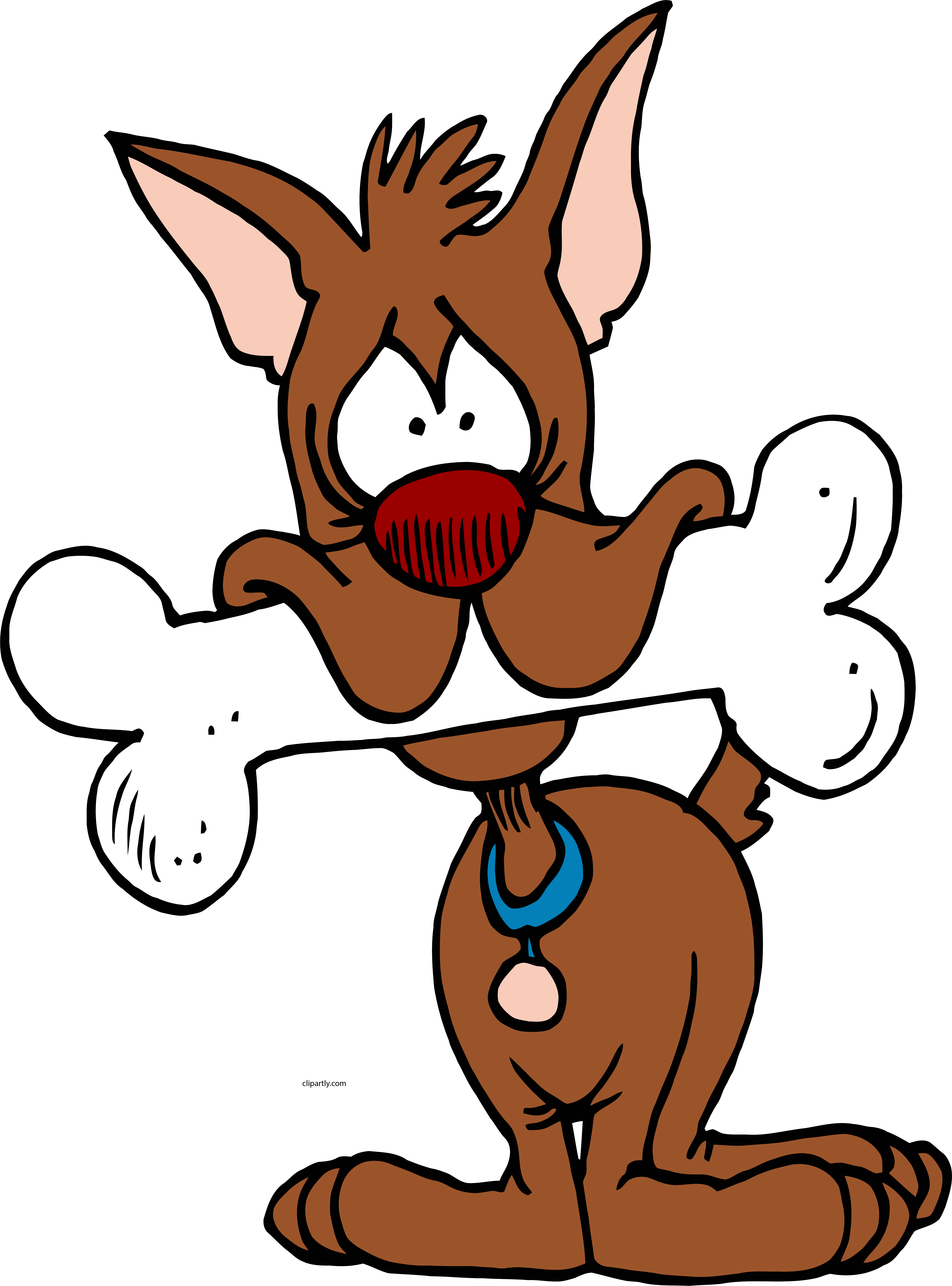 Cartoon Dog Bone In Mouth Clipart Png - Cartoon Dog And Bone (5792x7826), Png Download