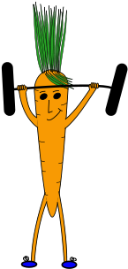 How To Set Use Weightlifting Carrot Clipart (637x900), Png Download