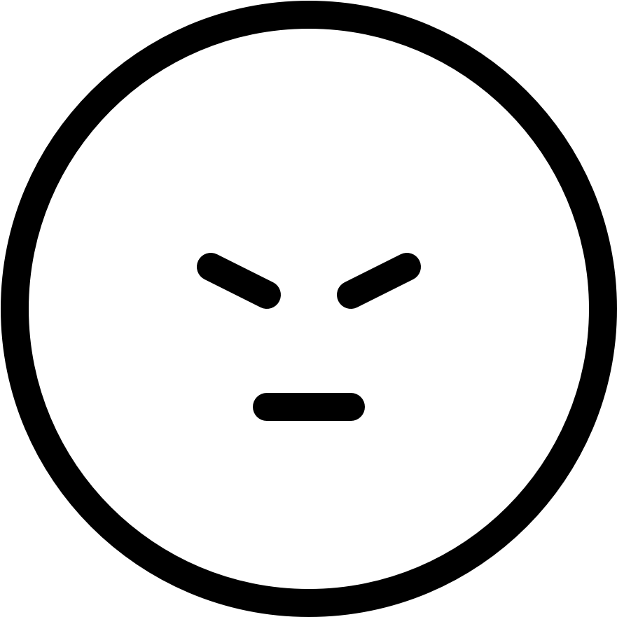 Emoji So Angry Emoji So Angry Emoji So Angry - Sad Feelings Emoji Black And White (960x960), Png Download