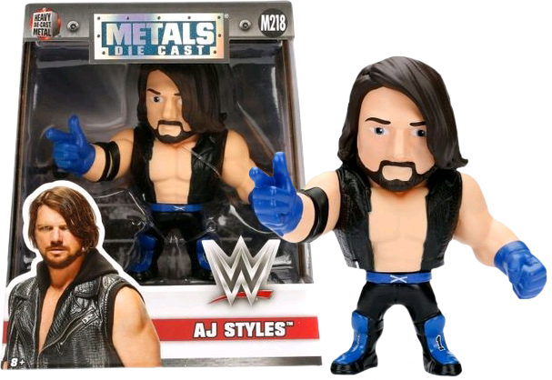 Aj Styles 4” Metals Die-cast Action Figure By Jada - Wwe Metals Die Cast (607x418), Png Download