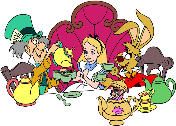 Alice In Wonderland Clipart Dormouse - Mad Hatter Tea Party Clipart (600x427), Png Download