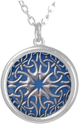 Celtic Medallion Round Pendant Necklace - Small Silver Plated Charm Necklaces (500x500), Png Download
