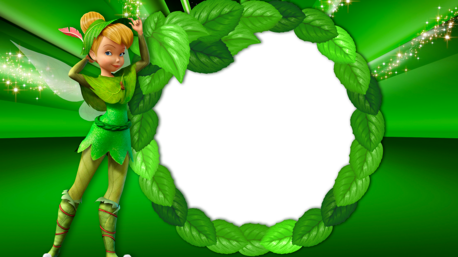 Green Transparent Kids Frame With Tinkerbell Fairy - Tinkerbell Frame (915x515), Png Download