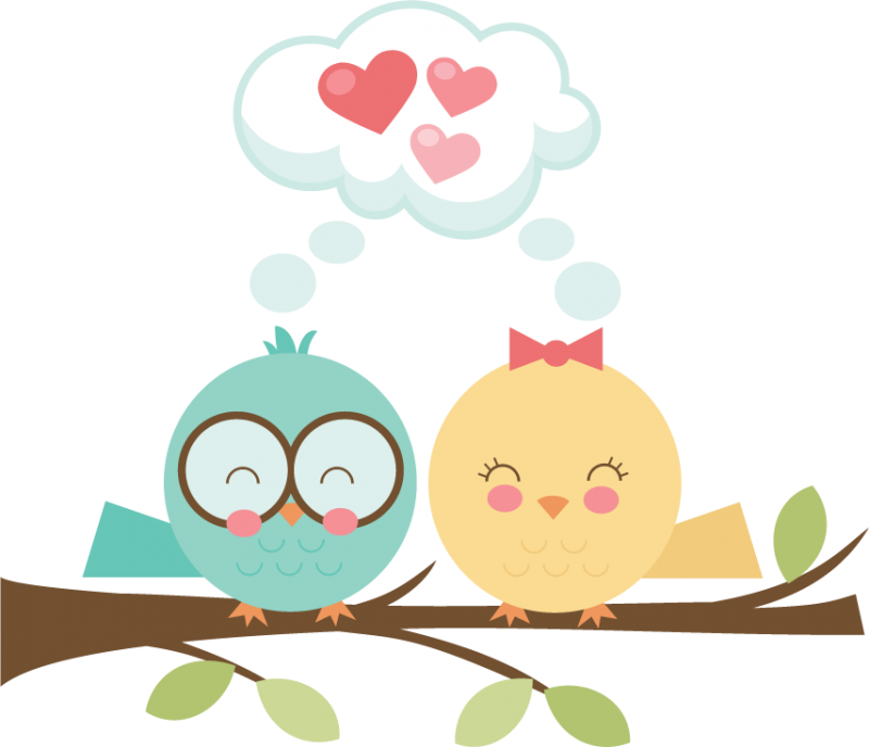 Lovebird Clipart Cute - Clouds Birds Clipart Png (800x688), Png Download