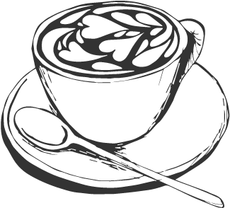 Coffee Cup Sketch Png Clip Freeuse Download - Coffee Cup Drawing Png (400x360), Png Download