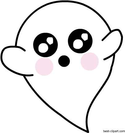 Super Cute Ghost Clip Art Free - Cute Ghost Png Transparent Background (450x450), Png Download