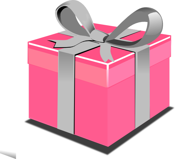 Pink Present Box Clip Art - Present Clip Art (600x513), Png Download