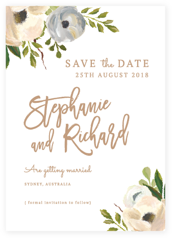 Floral Muse Save The Date Fudge - Foil (350x478), Png Download