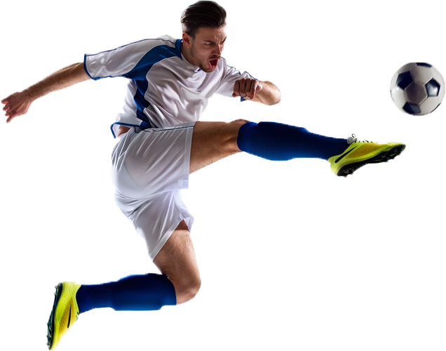 Footballer - Soccer Player Kick Png (636x500), Png Download
