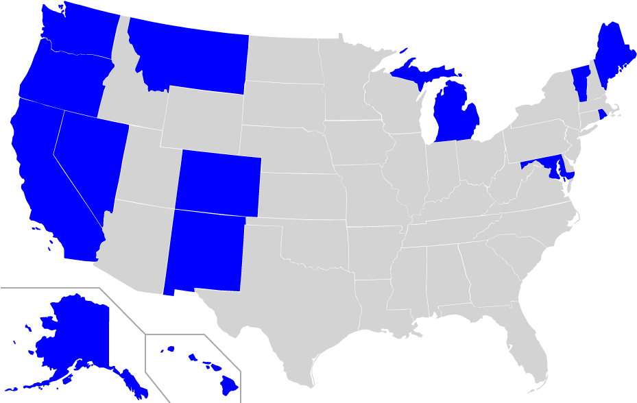 Map Of Us State Medical Marijuana Laws - Gay Marriage Legal In The Us (959x593), Png Download