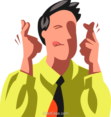 Businessman With His Fingers Crossed Royalty Free Vector - Fingers Crossed Png Transparent (455x480), Png Download