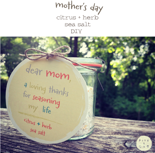 Mother's Day Citrus Herb Sea Salt Diy W/ Free Template - Mother In Law Mothers Day Gifts (587x599), Png Download