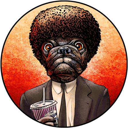 Samuel Pug Jackson - Illustration (571x495), Png Download