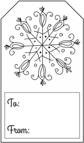 Christmas Tag Templates Black And White (308x500), Png Download