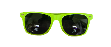 Óculos Básico - Verde Flúor - Png - Plastic (378x378), Png Download