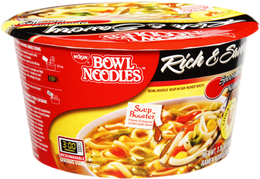 Nissin Bowl Noodles Soup, Ramen Noodle, Beef Flavor (600x600), Png Download