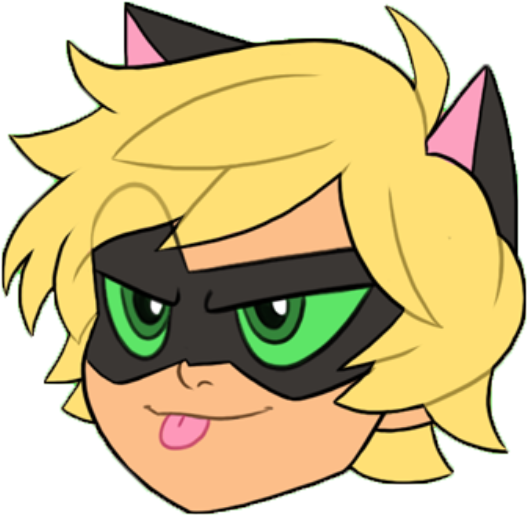 Icon Cat Noir Tongue - Miraculous: Tales Of Ladybug & Cat Noir (574x574), Png Download