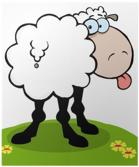 Cartoon Sheep Sticking Out His Tongue Poster • Pixers® - Dessin Tirer La Langue (400x400), Png Download