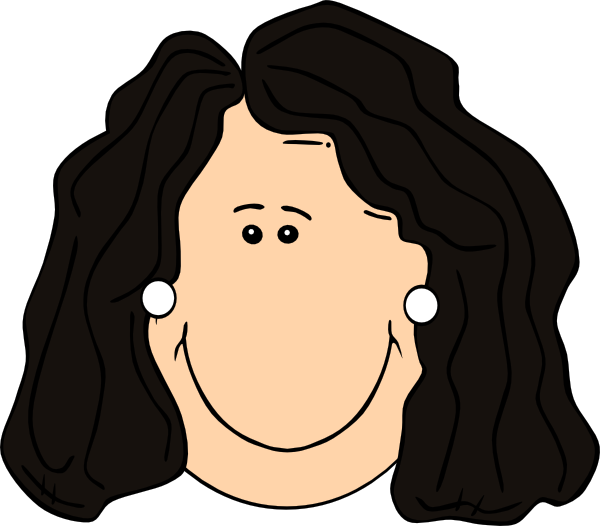 Hair Clip Art - Dark Hair Clipart (600x526), Png Download