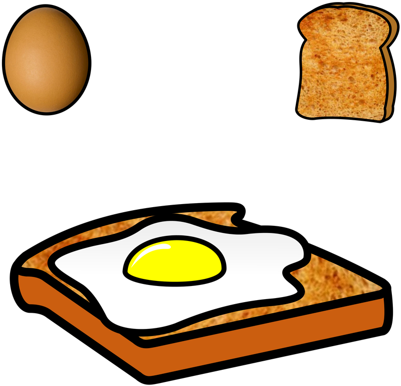 Egg On Toast - Egg On Toast Clipart (800x800), Png Download