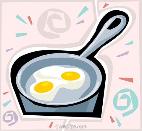 Eggs In A Frying Pan Royalty Free Vector Clip Art Illustration - Egg (480x444), Png Download