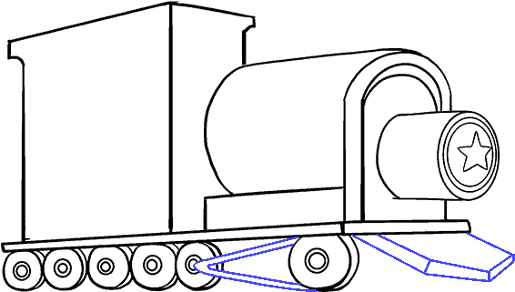 Step 7 Draw The Safety Grate And Attach The Front Wheel - Drawing (678x600), Png Download