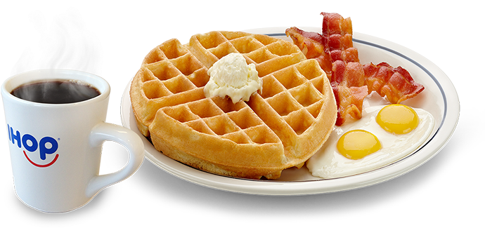 Waffle Clipart Ihop - Ihop Waffles Bacon And Eggs (720x480), Png Download