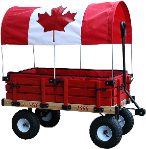 Wooden Canada Covered Wagon - Millside Industries Classic Canada Kids Wagon (400x308), Png Download