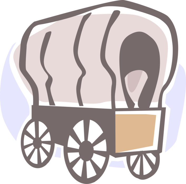 Vector Illustration Of American Old West Chuck Wagon - Old Wagon Clipart (706x700), Png Download