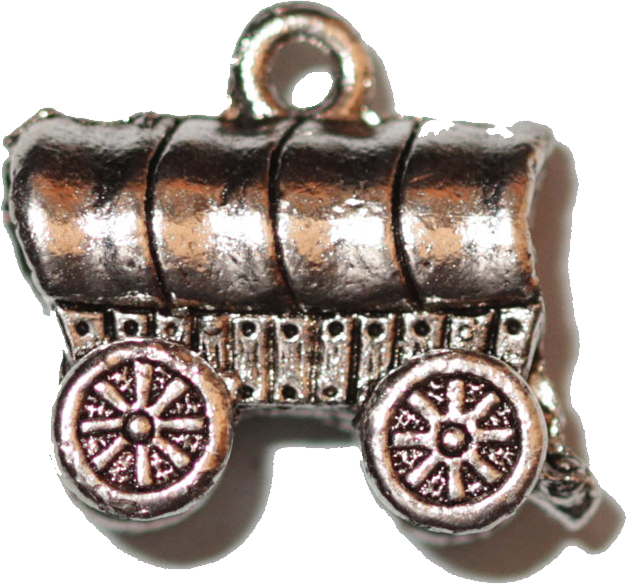 Covered Wagon - Silver - Carriage (627x584), Png Download