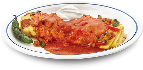 Chorizo Fiesta Omelette - 4000 Calories Worth Of Chinese Food (546x367), Png Download
