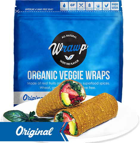 Original Gluten-free Wraps - Wrawp Organic Veggie Wraps Gluten-free Paleo Original (470x480), Png Download