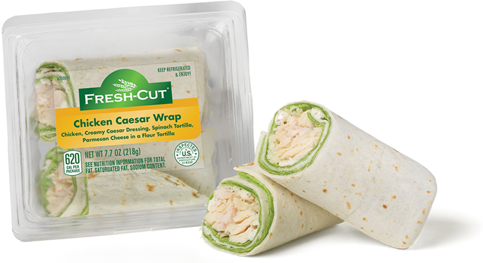 Chicken Caesar Wrap - Wrap (691x377), Png Download