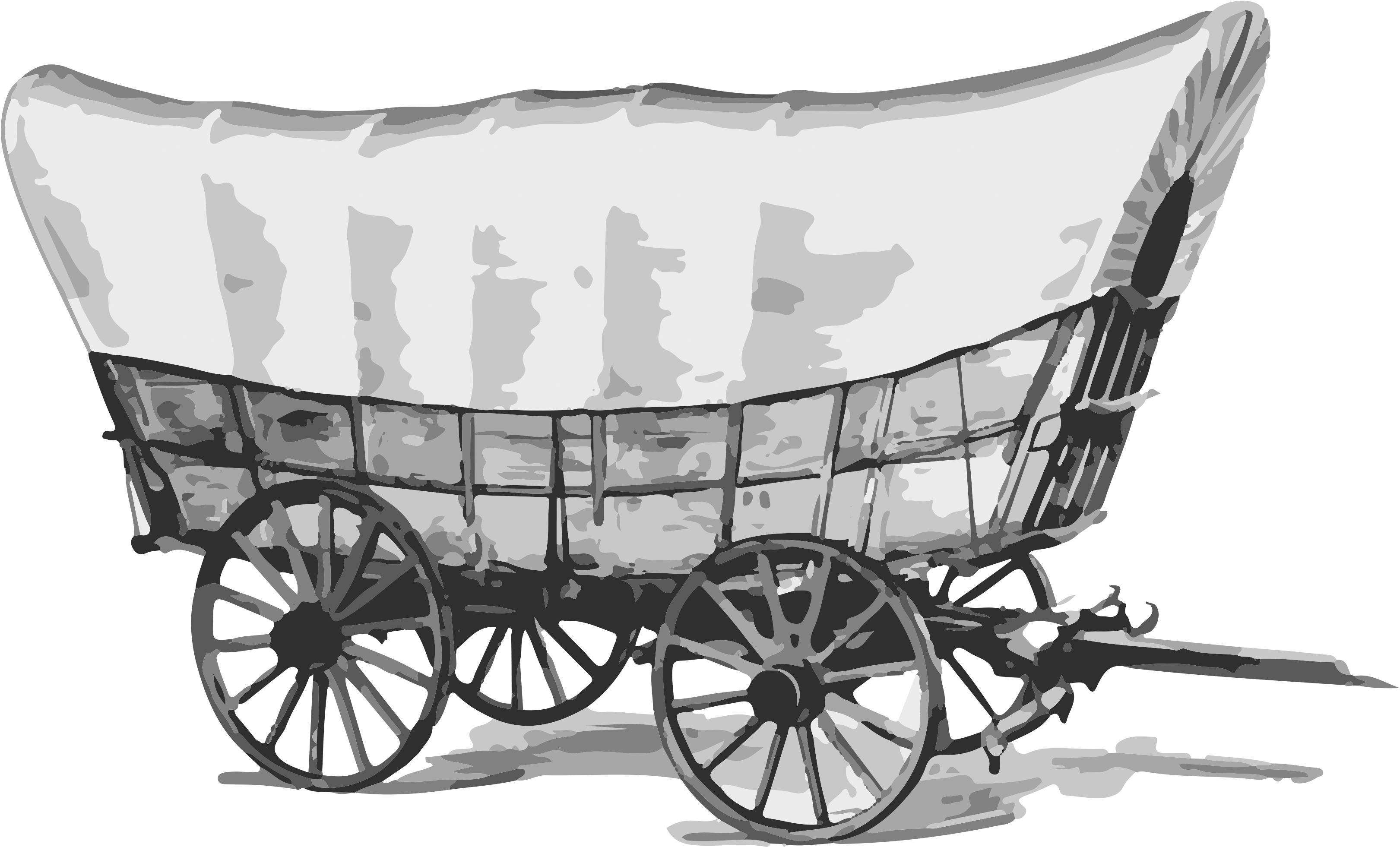 Drawing Of A Covered Wagon - Covered Wagon (3243x1969), Png Download