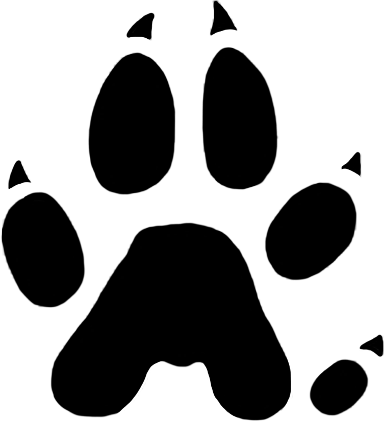 Mink Paw Print 25 Mm - Moon With Paw Print (806x1063), Png Download