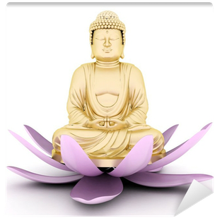 Image Of A Gold Statue Of Buddha And A Lotus Flower - Gautama Buddha (400x400), Png Download