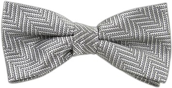Silver Heringbone Bow Tie - Silver (400x300), Png Download