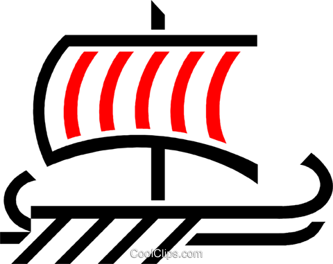 Viking Ship Royalty Free Vector Clip Art Illustration - Viking Wear Oval Sticker (480x381), Png Download