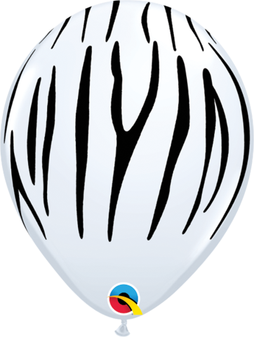 11" Zebra Stripes White-100 Count - Qualatex (362x479), Png Download