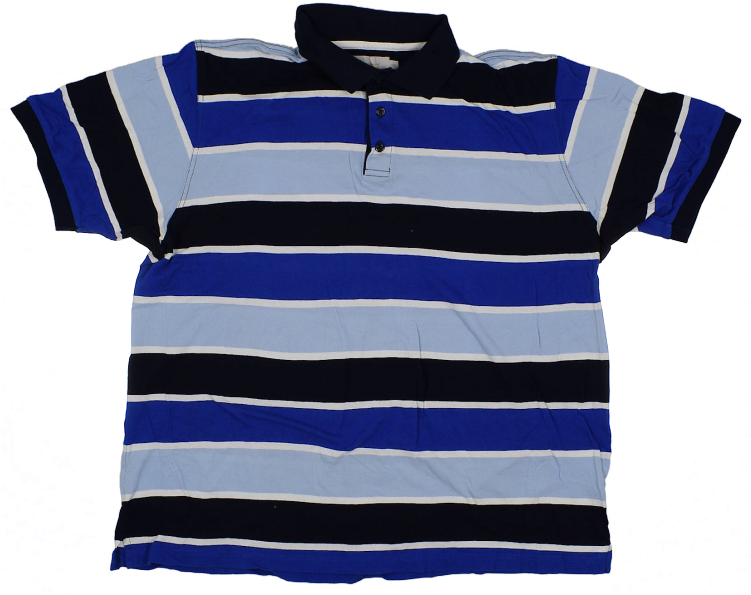 More Views - Blue Striped Polo Shirt (750x750), Png Download