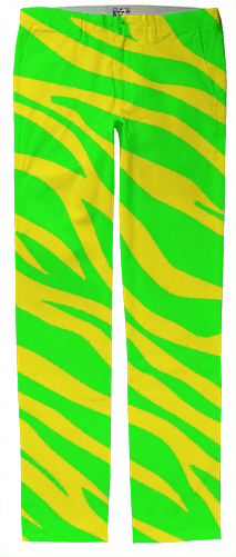 Neon Green And Yellow Zebra Striped Trouser $125 - Board Short (400x521), Png Download