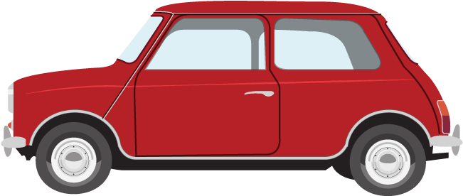 Red Clipart Mini Cooper - Mini Car Clipart (656x288), Png Download