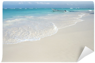 Tropical White Sand Beach And Ocean Background Wall - Sea (400x400), Png Download