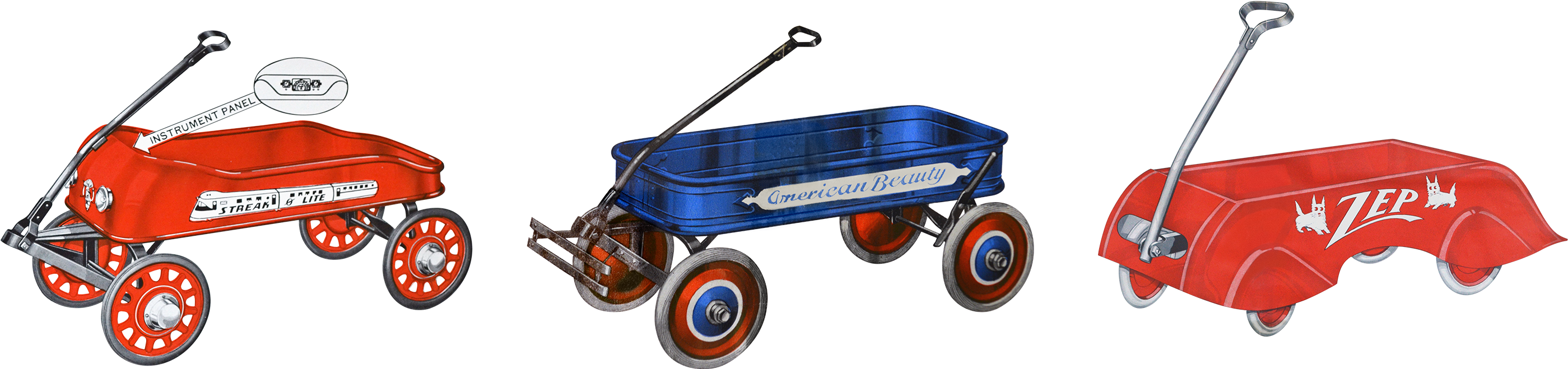 Streak O Lite Coaster Wagon - Radio Flyer (3204x667), Png Download