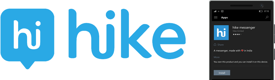 The Probably Best Known Messenger Service Is Currently - Hike Messenger Png (1024x300), Png Download