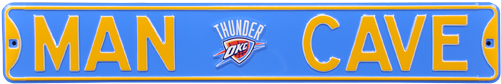 Oklahoma City Thunder “man Cave” Authentic Street Sign - Man Cave Carolina Panthers Street Sign (500x500), Png Download