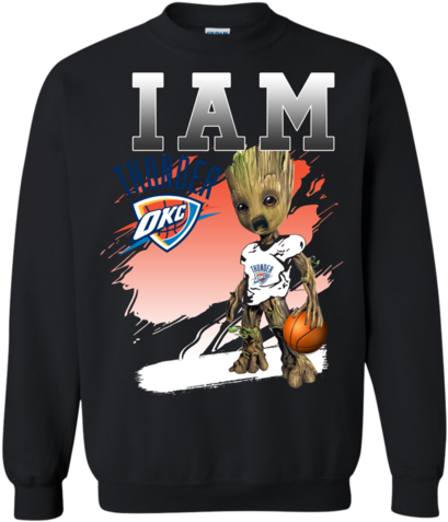 Oklahoma City Thunder Groot I Am T-shirts Guardians - T-shirt (480x480), Png Download